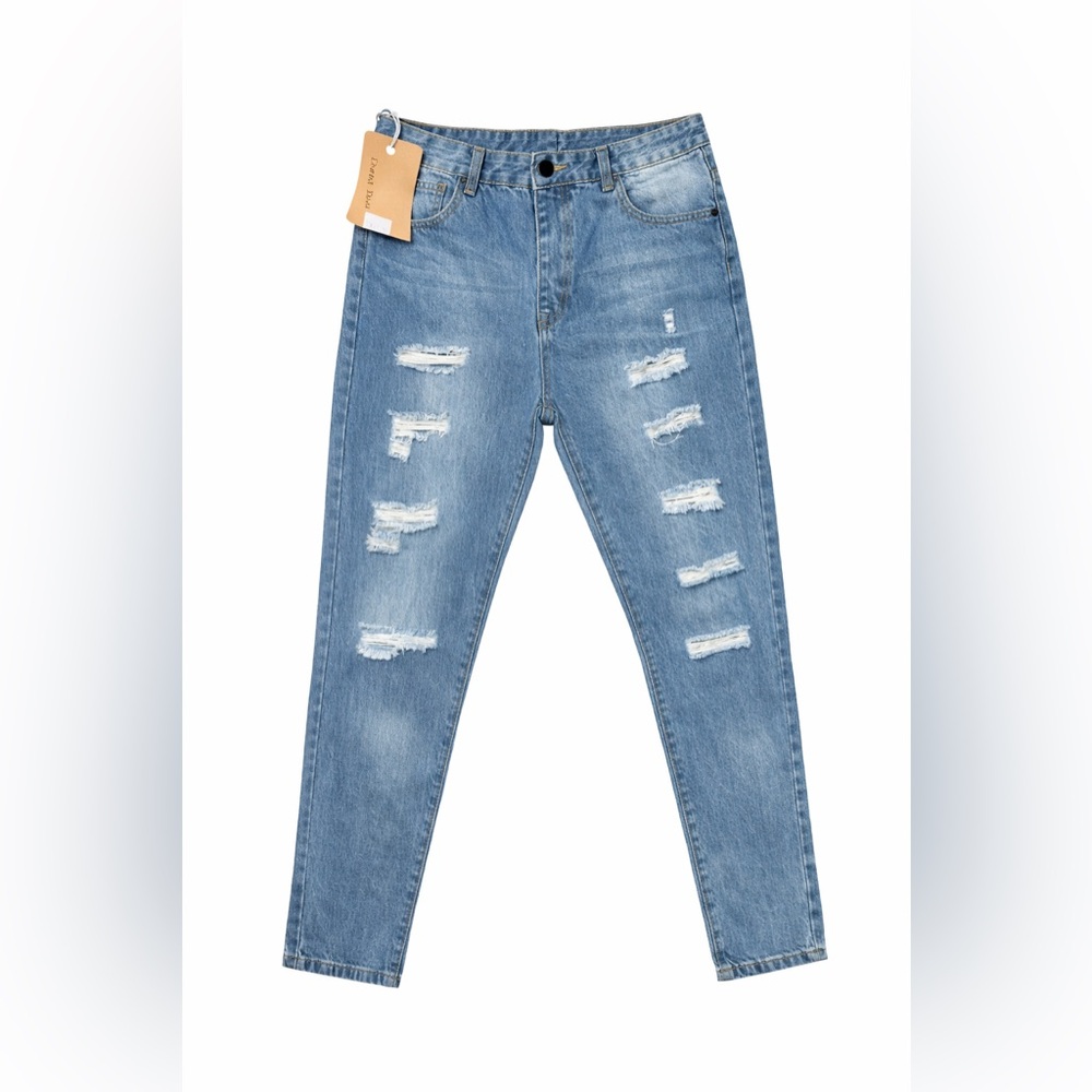 Dant Bulun Distressed Slim Fit Jeans Size 34 Light Wash